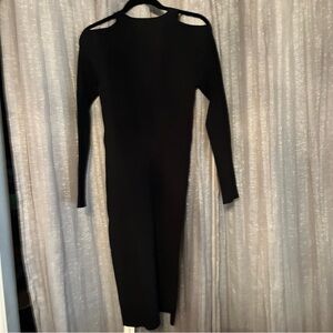 Vince Black Long Sleeve Cut-Out Dress